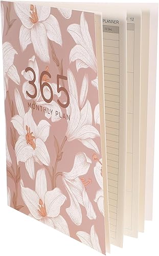 Agenda mensual 2024 con patrón floral, cuaderno de notas A4, una página por diario, planificador de trabajo, cuaderno de planificación de trabajo,