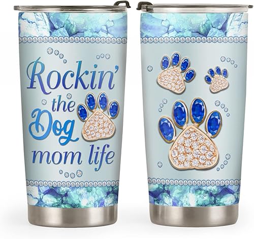 Regalos de mamá de perro de 20 onzas para mujeres, regalos para amantes de los perros para mujeres, regalos para amantes del café para ella, regalos