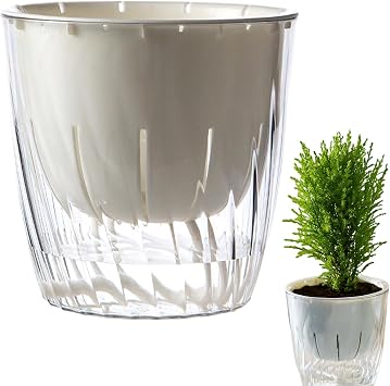 AOYEBO Hydroponic Plant Pots Self-Watering System with Visual Indicator - PP+PET Material Semi Hydroponic Net Pots for Healthy Root Growth