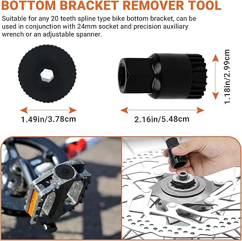 Miniatura 6 de FOUUAAOOU Kit de herramientas para bicicleta, tiene herramienta de extracción de casete de bicicleta 3 en 1, llave de pedal de bicicleta,