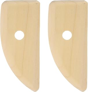 HARFINGTON 2pcs Pottery Ribs 12cm x 5.3cm Wooden Clay Ceramic Sculpting Tools for Finishing Shaping and Smoothing Removing Finger Marks