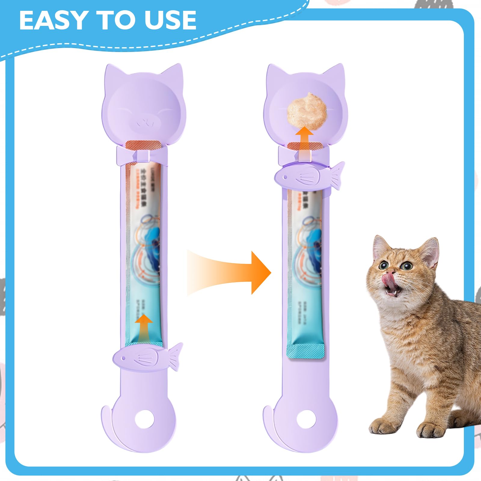 Distributeur de friandises pour chat – Cuillère multifonction Happy Spoon pour friandises à lécher, alimentation pour animaux de compagnie pour presser la purée et les collations liquides