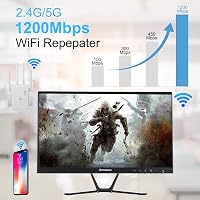 Aenxwa 1200 Mbit/s WiFi Jelerősítő, 5G & 2.4G Dual Band Repeater, LAN Csatlakozással, 360° Lefedettség, 35 Eszközhöz, 9200m²-ig 4