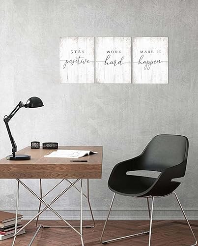Miniatura 2 de Inspirational Quotes Office Wall Art Motivational Poster Positive Sayings Office Wall Decor, 3 Piece White Motivation Picture Inspirational Prints