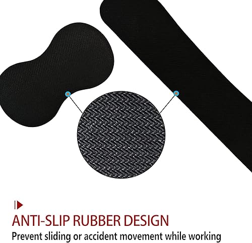 Miniatura 5 de Juego de alfombrilla ergonómica para mouse con soporte de muñeca y reposamuñecas para teclado para laptop, juegos y oficina, duradera, cómoda y