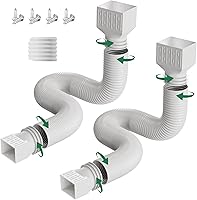 FEILAYDUN 2-Pack Flexible Rain Gutter Downspout Extensions - Extend 20-66" Each, Connect to 10ft for Foundation Protection, White