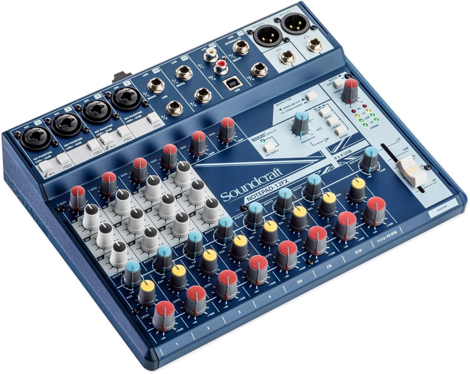 Soundcraft Notepad-12FX 12-Channel Mixer w/USB I/O+Effects+Studio Mic+Shockmount