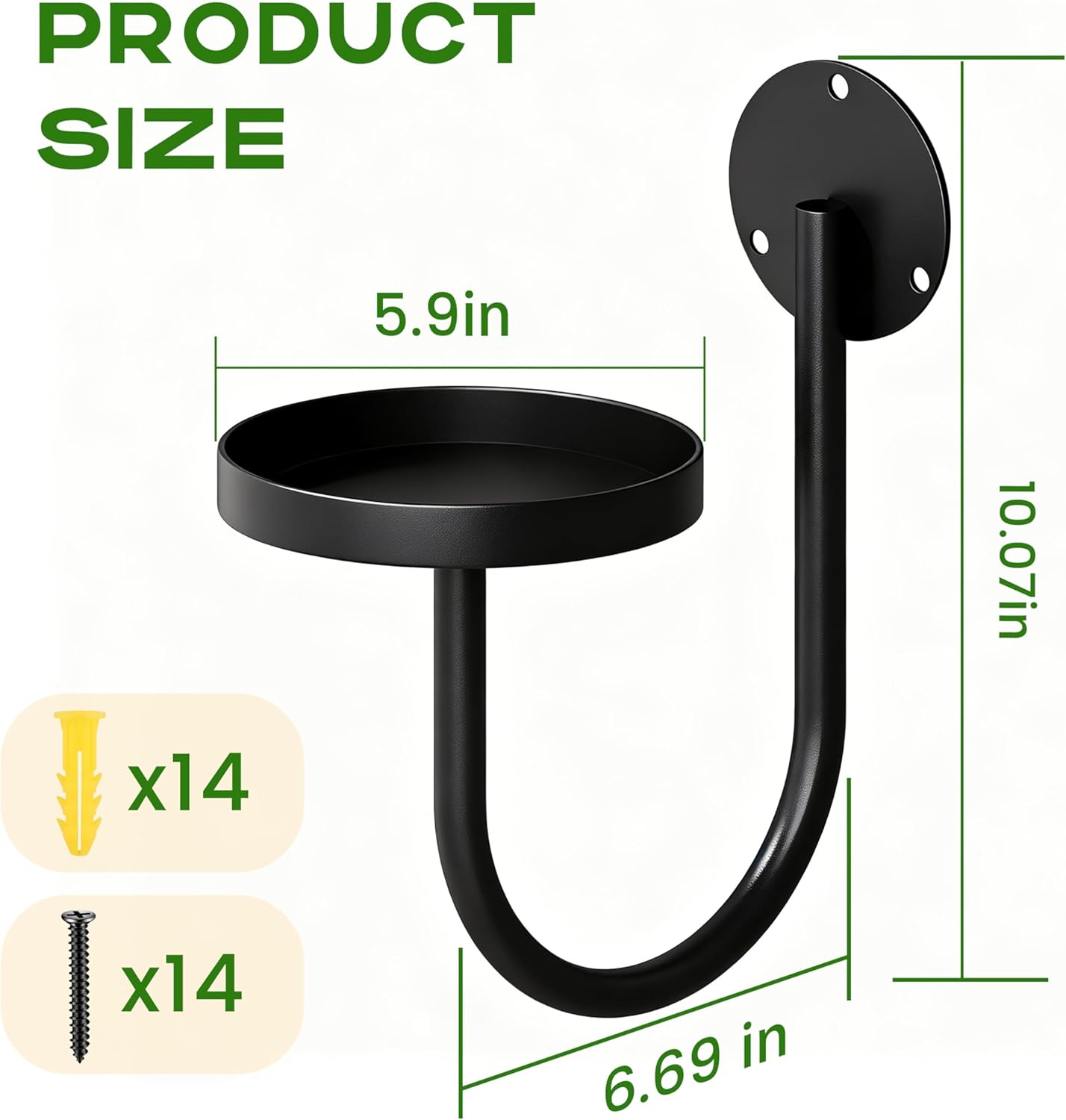 Hanging Planters for Indoor Plants with Garden Shears, 4 Pack Modern Wall Plant Holder & Plant Hanger Indoor, Metal Hanging Planter Set, Window Hanging Plant Holder & Plant Hanger for Home Decor, Black