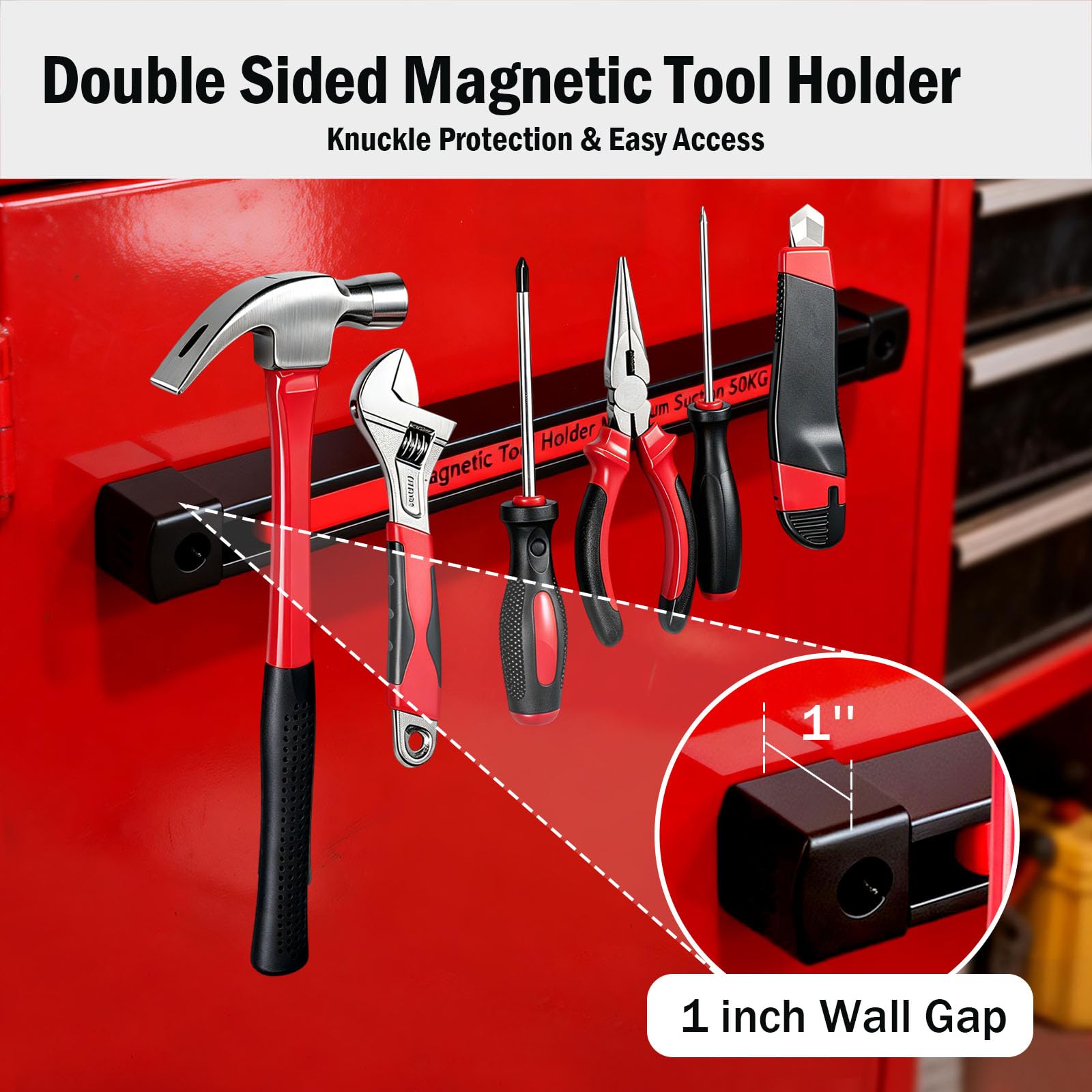 Double Sided Magnetic Tool Holder, 12 Inch Magnetic Tool Bar 2 Pack — Amazon image 5