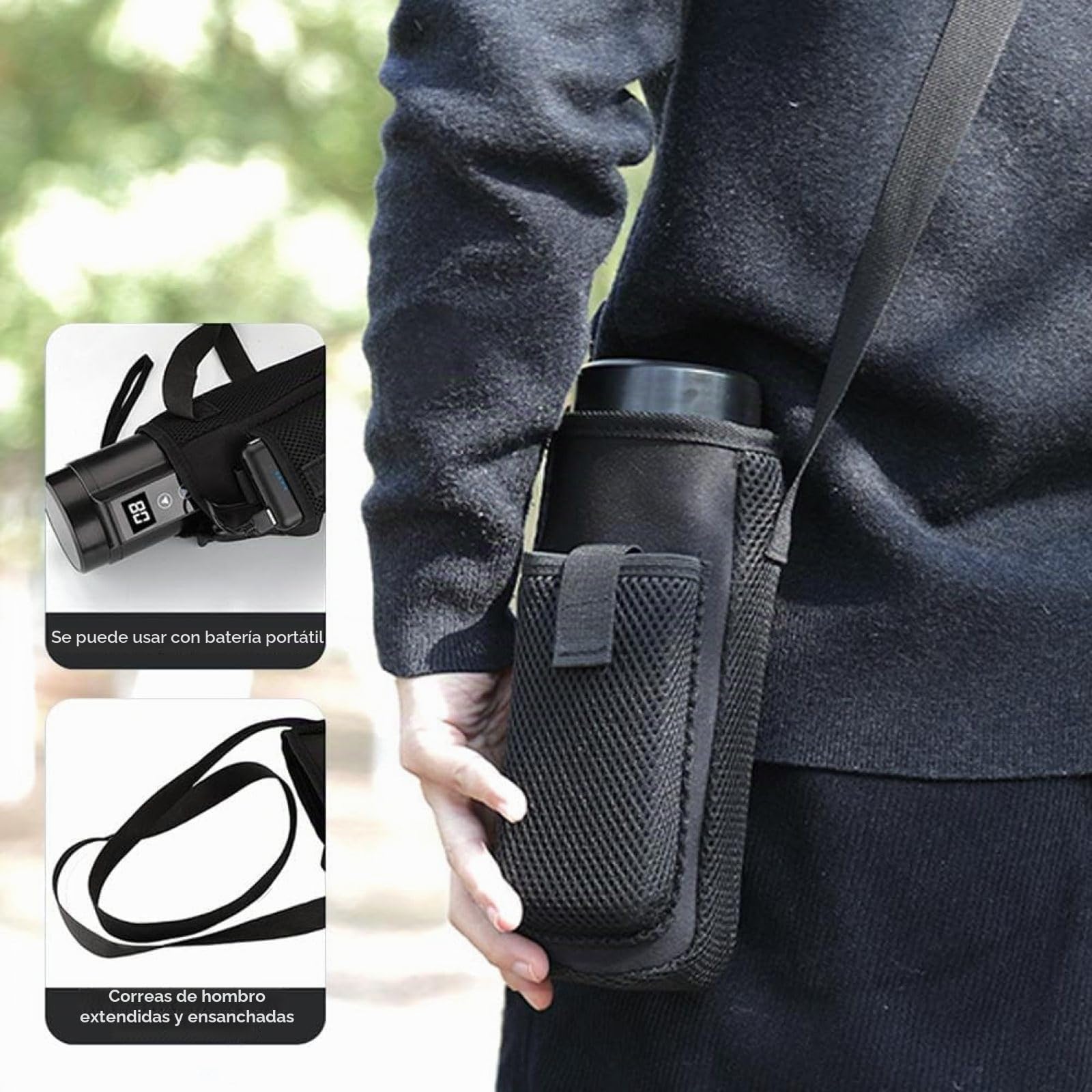 Caso de Viaje de Enfriador de Botella de Insulina, Caja de Viaje de Enfriador Diabético Portátil con Cargador USB, Temperatura de La Caja 0-18 ℃, Control de Temperatura Digital, Black