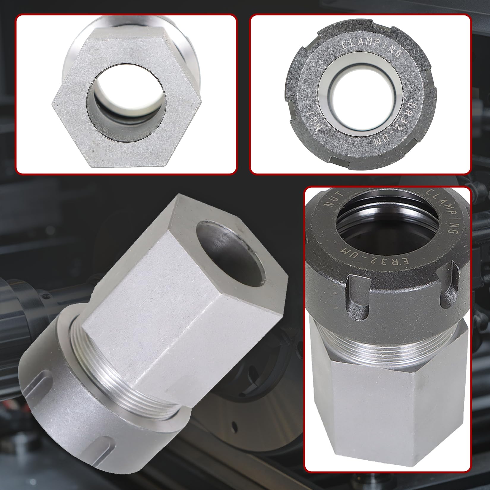 Uchwyt zaciskowy ER-32 z nakrętką zaciskową do tokarki grawerki CNC