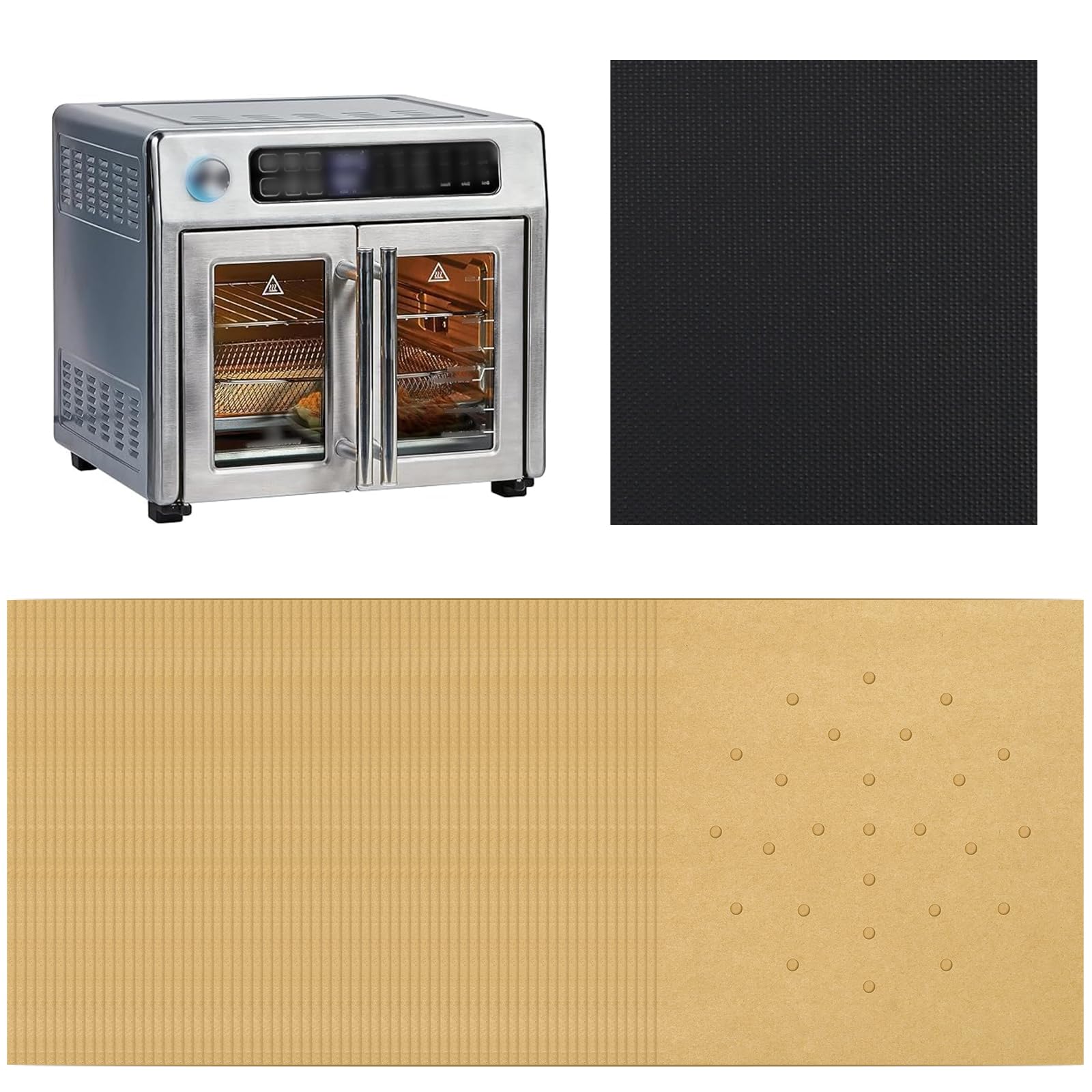 WMKGG 120 PCS Air Fryer Liners Disposable for Emeril Lagasse French Door 360 Air Fryer, Perforated Parchment Paper Sheets Compatible with Emeril