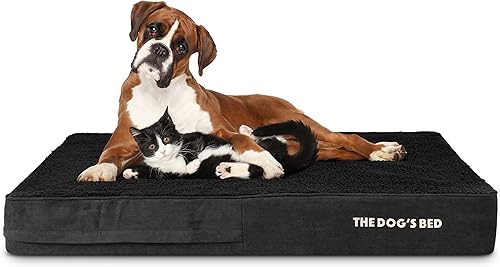 Miniatura 92 de The Dog's Bed - Cama ortopédica de espuma viscoelástica para perro, grande gris y negro, impermeable, cama de apoyo con fundas reemplazables, negro