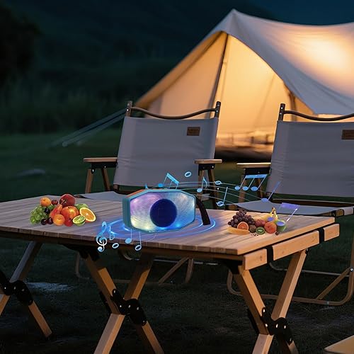 Miniatura 3 de Altavoz Bluetooth, altavoz compacto y portátil para senderismo, compatible con tarjeta TFUSBAUX, sonido estéreo HD fuerte, campamento, piscina y