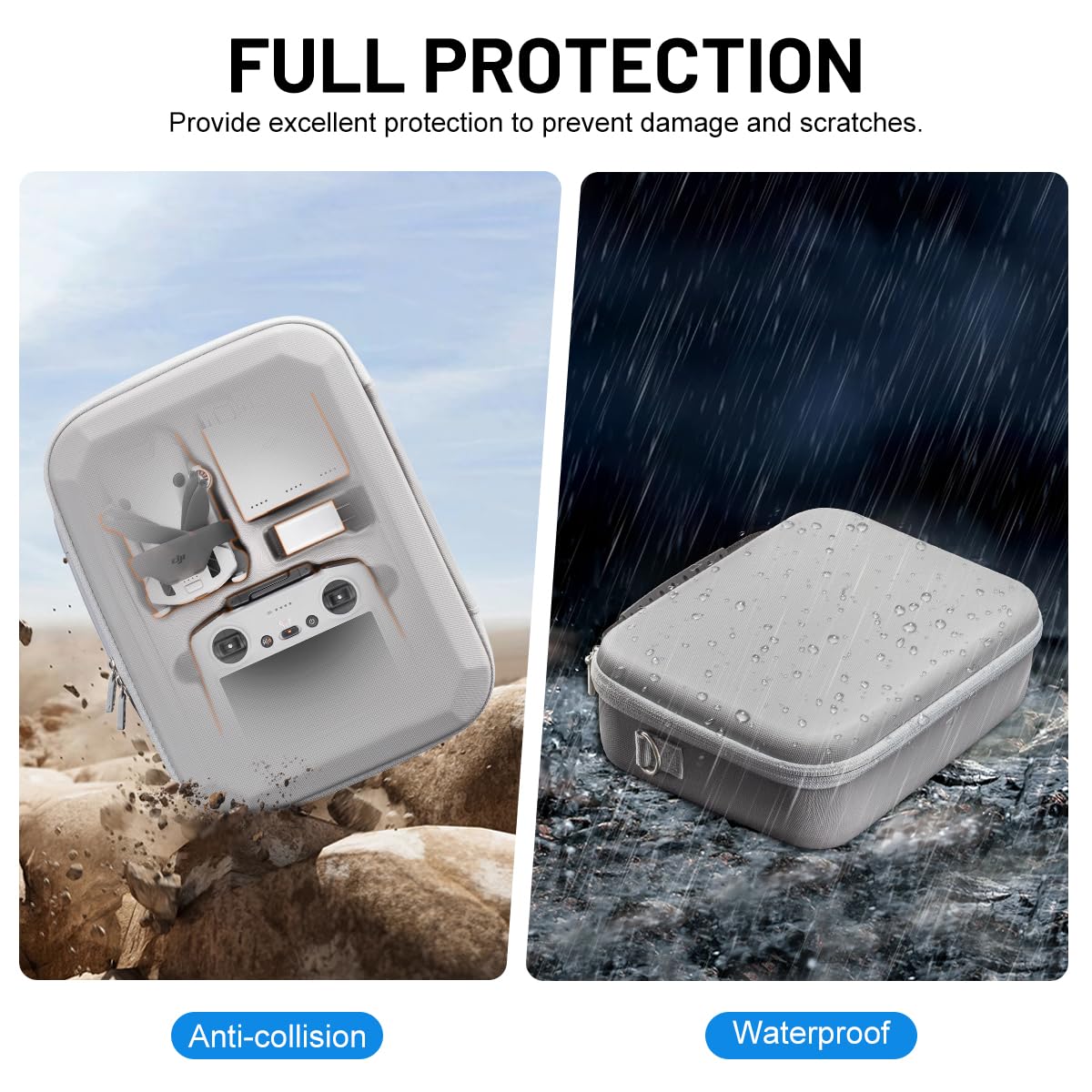 Bolsa para dji Mini 3/Mini 3 Pro/Mini 4 Pro Drone Fly More Combo, Impermeable Funda para dji RC Controlador Accesorios Bolsa de Viaje Portátil, para Dron Proteger