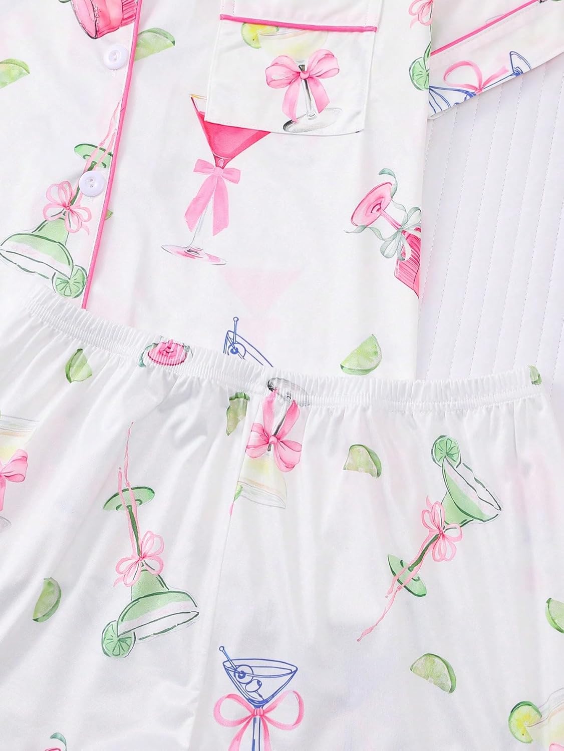 Women's 2 Piece Wine Print Pajama Sets Sleepwear Short Sleeve Wineglass Nightwear Soft Pjs Lounge Sets - Image 6