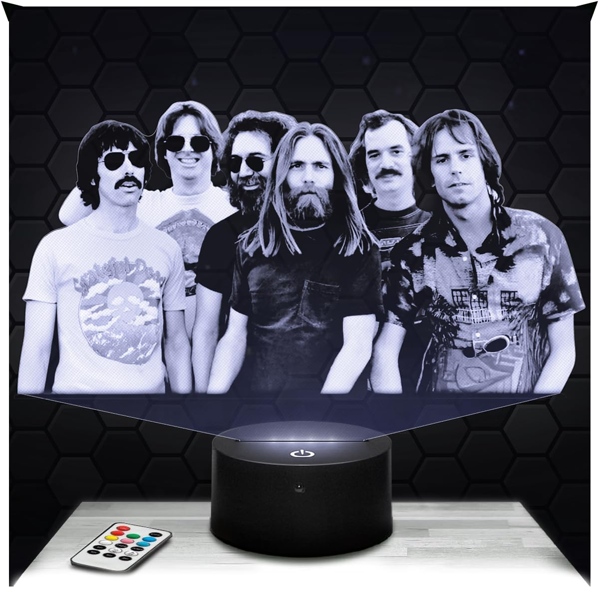 Lampephoto.fr - 3D Lamp Grateful D. American Rock Band Touch Night Light Led, 3D Hologram Effect, Christmas Birthday Gift Idea for Men and Women, Bedroom Decoration Object