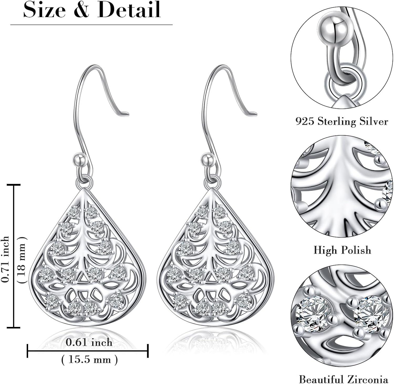 925 Sterling Silver Earrings for Women Celtic Knot Hypoallergenic Dangle Drop Wire Earrings Infinity Claddagh Abalone Jewelry Birthday Christmas Gift