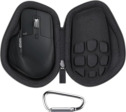 Vista 31 de co2CREA Funda de viaje rígida de repuesto para mouse inalámbrico Logitech MX Master 2S (funda negra + interior gris)