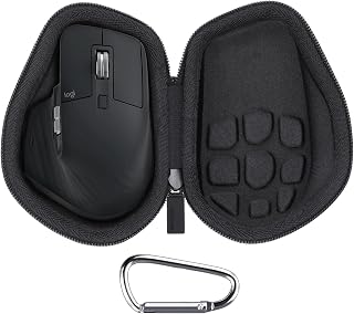 co2CREA Hard Travel Case for Logitech MX Master 4/Master 3S/3 Mouse, Black | Shock Absorbing Interior, Molded Compartments, Cushioned Padding, Secure Accessory Storage, Impact Protection