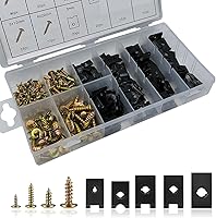 Vista 1 de Juego surtido de 170 tornillos para automóvil, 9 tamaños diferentes de piezas de repuesto de clip de tornillo de tuercas en U, panel decorativo
