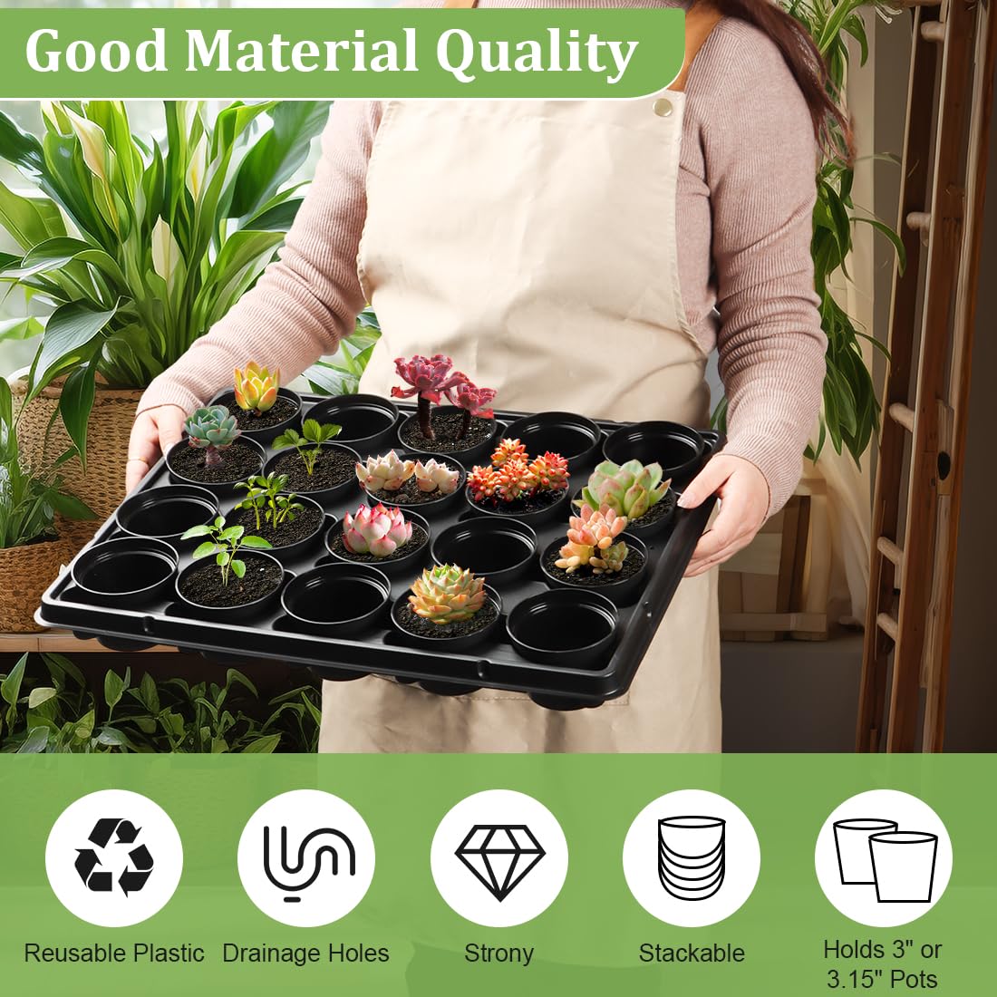 Snapklik.com : RooTrimmer 3 Inch Plastic Plant Pots 100 Pcs