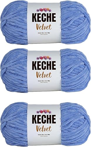 Vista 75 de Hilo de terciopelo Keche para crochet, suave chenilla voluminosa para bebé, manta Amigurumi, 100 gr (121 m) - Turquesa