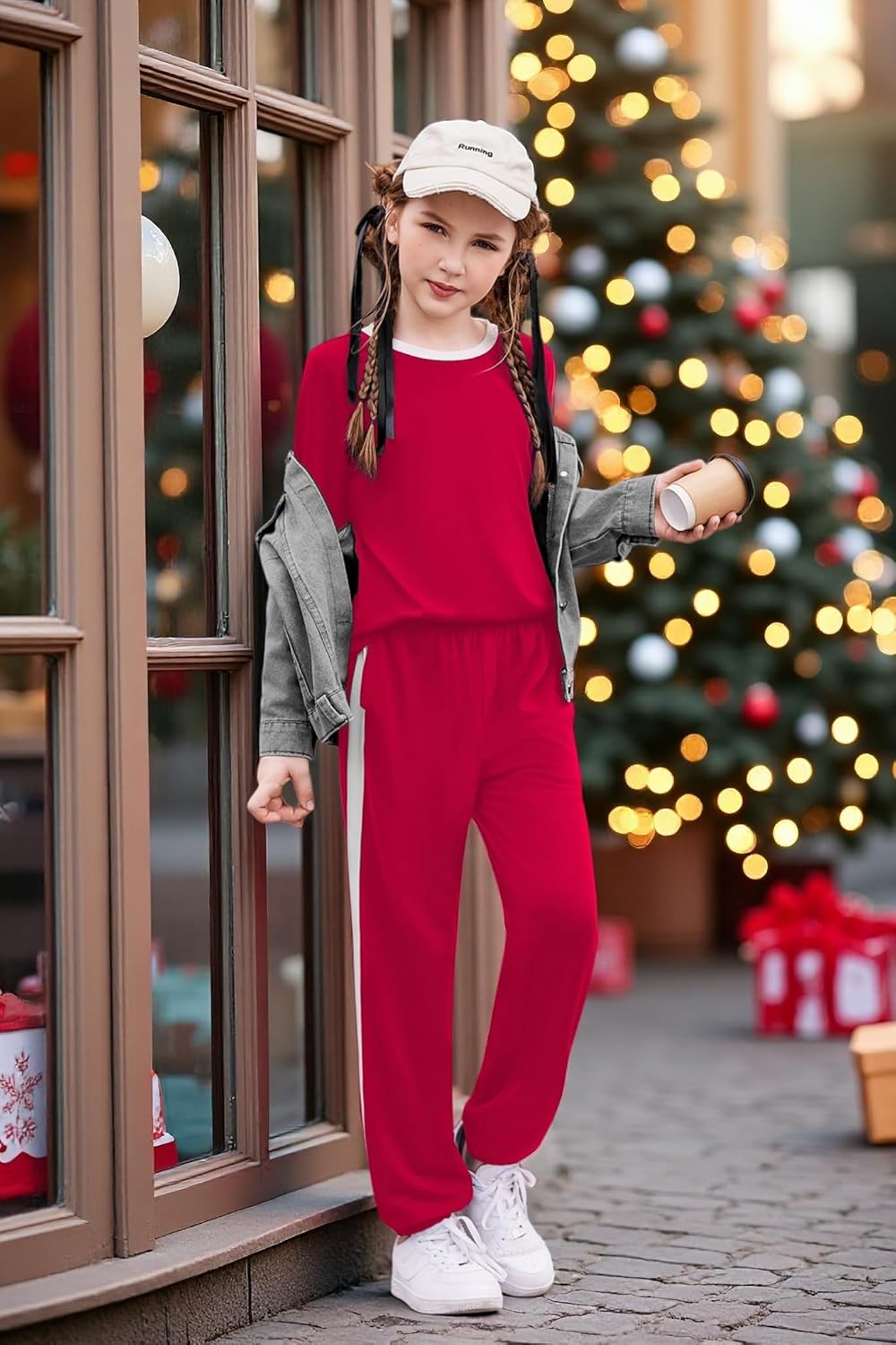 Zaclotre Girls 2 Piece Outfit Fall Long Sleeve Sweatshirt and Jogger Pants with Pockets Kids Tracksuit Sweatsuit Set - Image 4