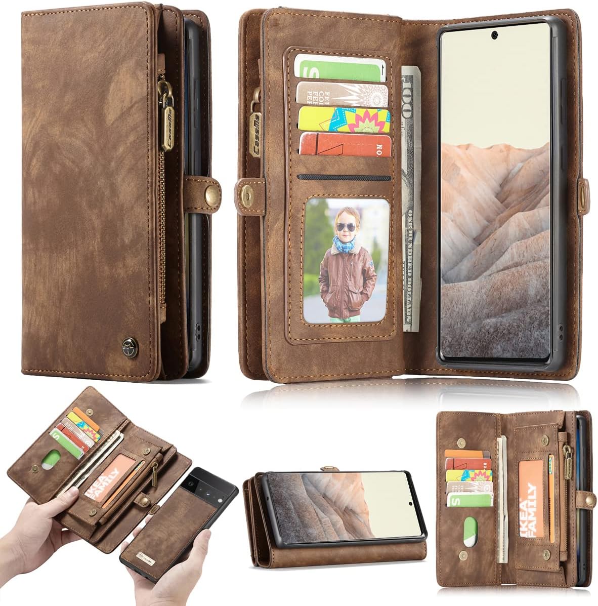 JGY Google Pixel 6 Pro Leather Wallet case,Pixel 6 Pro
