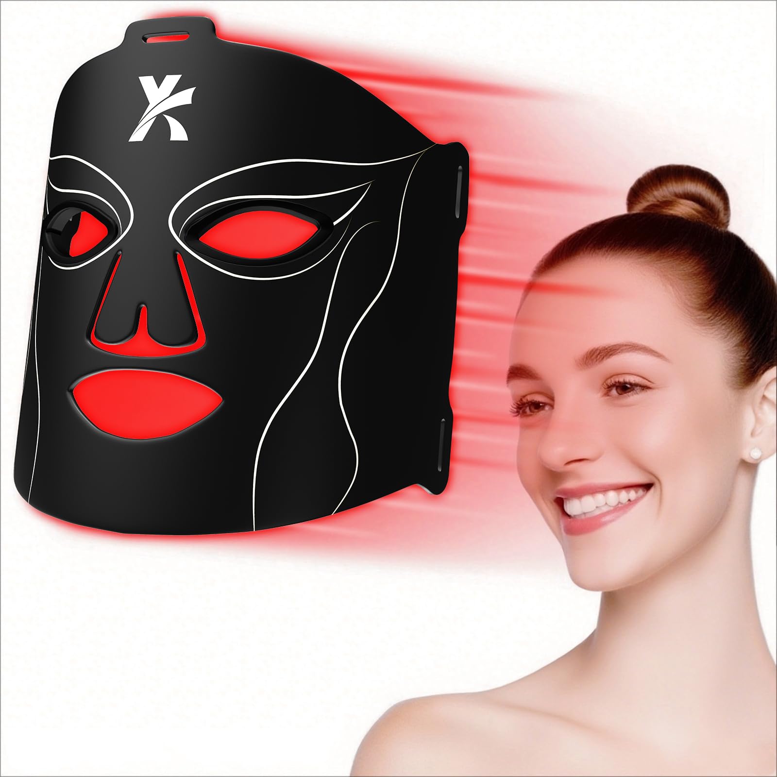YKeluxon Red Light LED,Red Light Mask Portable Design for Home and Trave 6000mAh Rechargeable