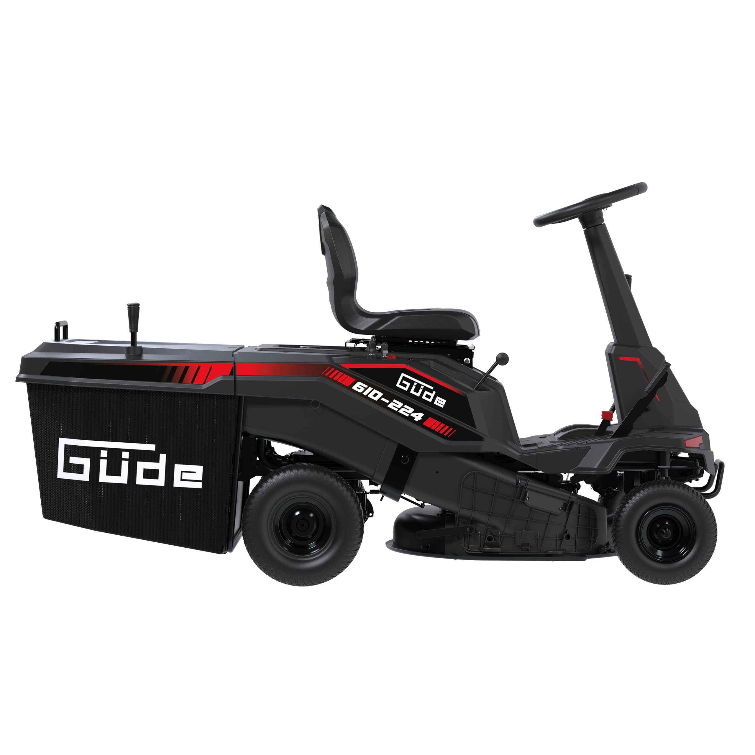 Güde GAR 610-224 Automatik Benzin-Aufsitzmäher - 4-Takt Motor, 224 Kubikzentimeter Hubraum, 4,5 Kilowatt, 6,1 PS, 61 Zentimeter Schnittbreite, stufenlose Temporegelung, Reversierstart und Elektrostart