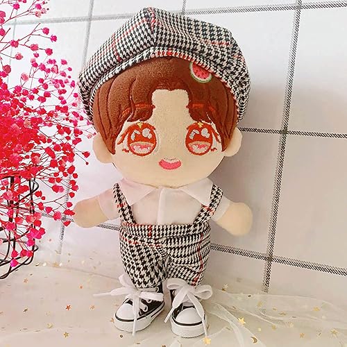 Miniatura 2 de niannyyhouse Muñeca Dressup 7.8in20cm Muñeca de felpa estilo universitario pata de gallo ropa para niños (negro)