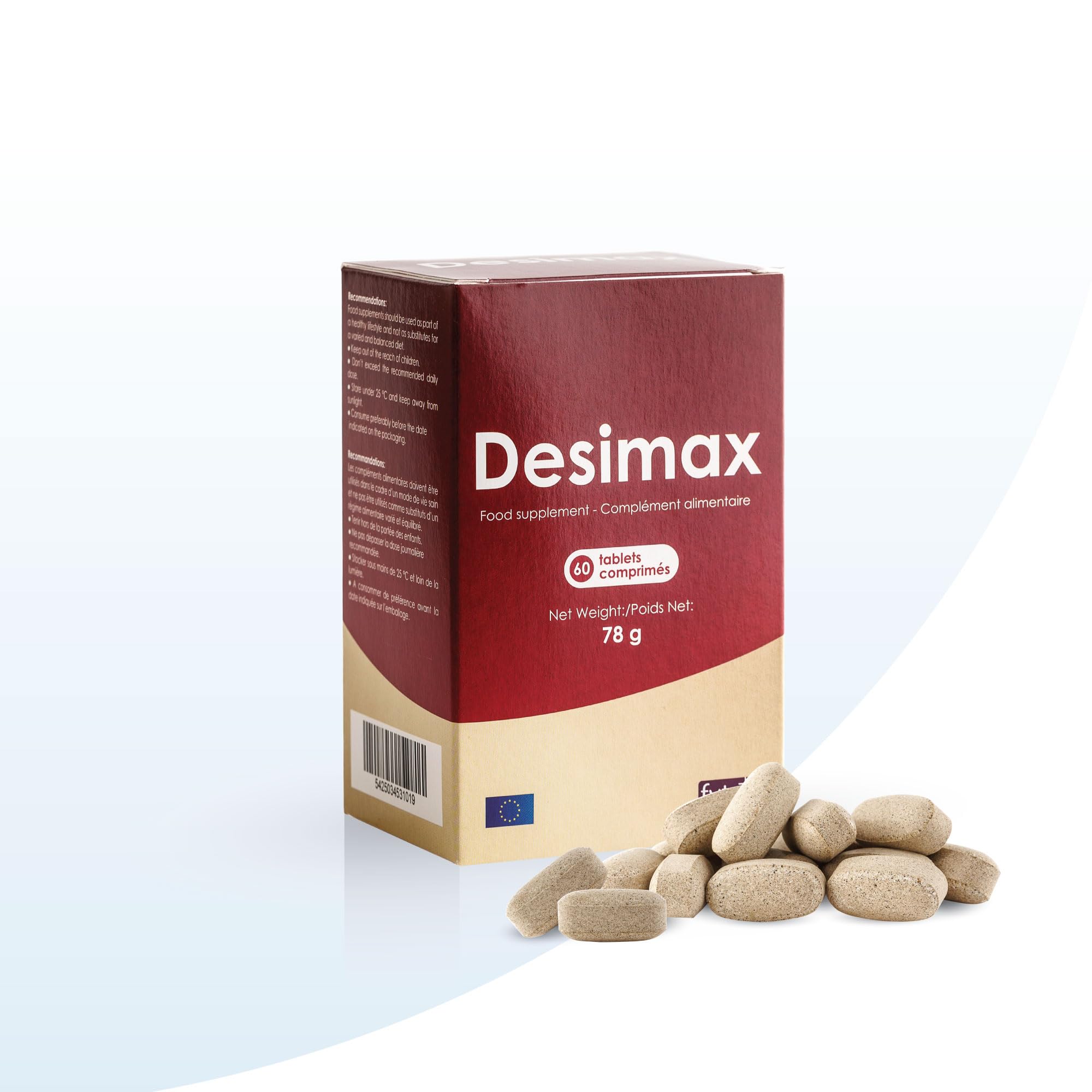 Desimax – Énergie, Libido & Vitalité Homme & Femme | Tribulus, Maca, Damiana, Ashwagandha, L-Arginine | 60 Comprimés | Vegan | Sans Gluten | Qualité GMP/ISO