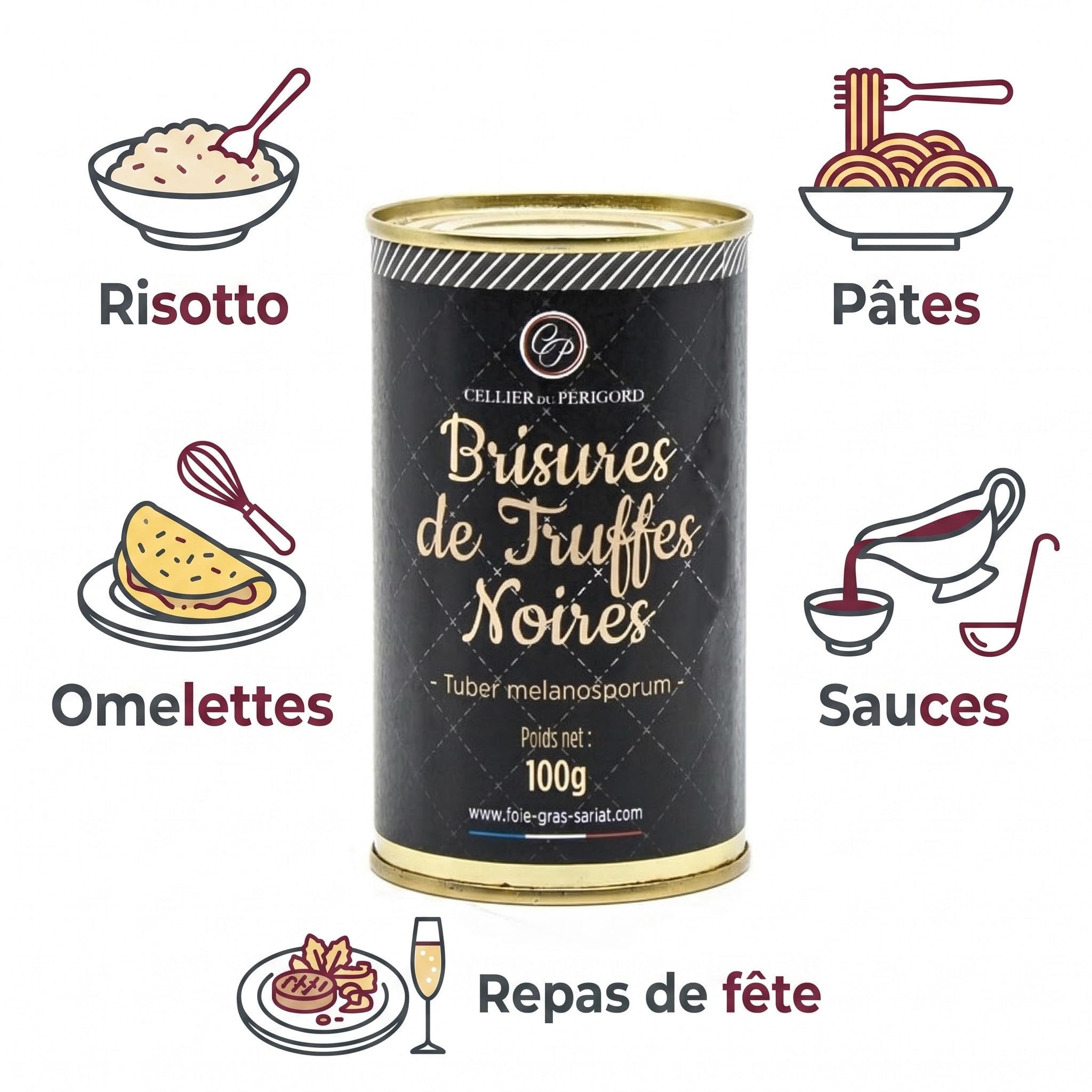 Brisures de Truffes Noires (Tuber Melanosporum) 100g