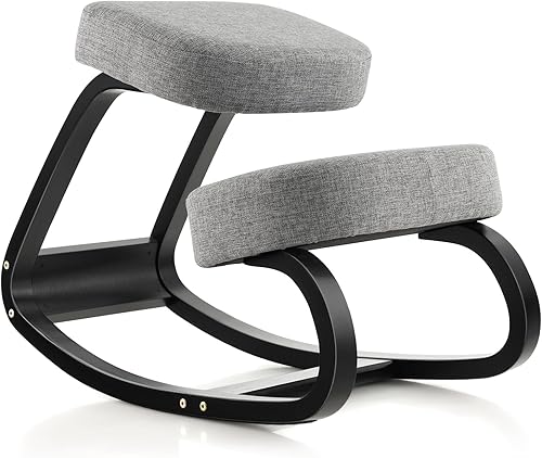 Miniatura 8 de Giantex Silla para arrodillarse, silla de postura, carga máxima de 330 libras, mecedora con cojín suave, alivio natural para dolor de espalda,