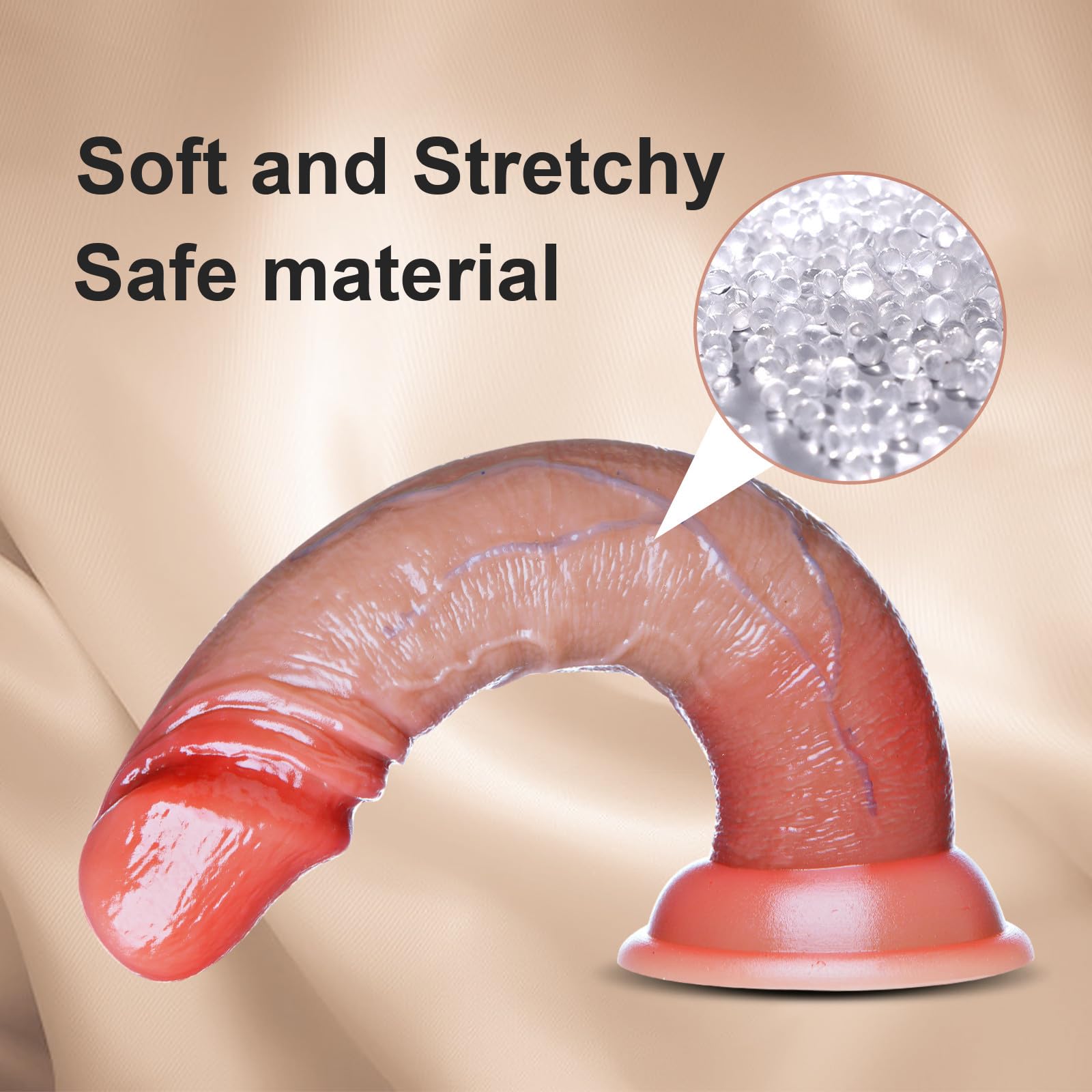 Set de Dildos Realistas de Silicona 3 Piezas para Principiantes (Pequeño, Mediano, Grande) – Dildo con Ventosa para Punto G para Placer Anál y Vaginal, Sextoy para Lesbianas y Gays