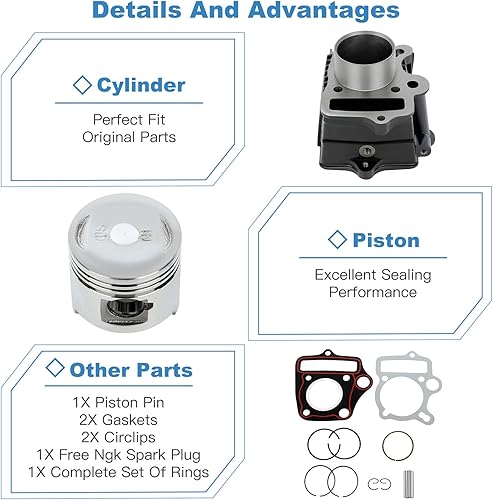 Miniatura 4 de ECCPP KIT DE CILINDRO Y PISTÓN MONTAJE PARA Honda Z50 Z50R XR50 CRF50 50CC BICICLETA DE PIT BIKE DIRT BIKE