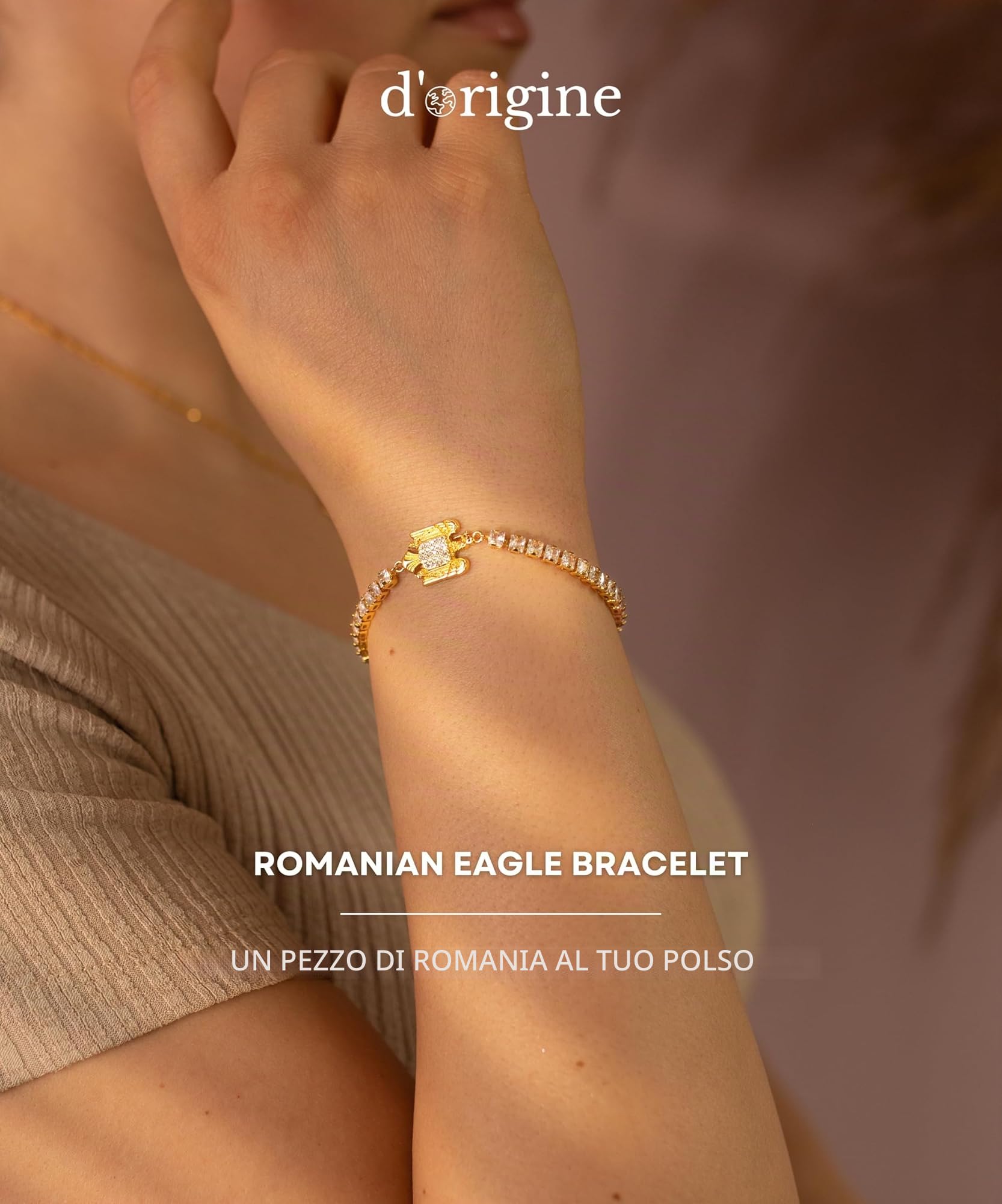 d'origine Romania, bracciale con stemma dell'aquila, con zirconi rumeni, collana con aquila, gioielli rumeni, gioielli con stemma rumeno da donna