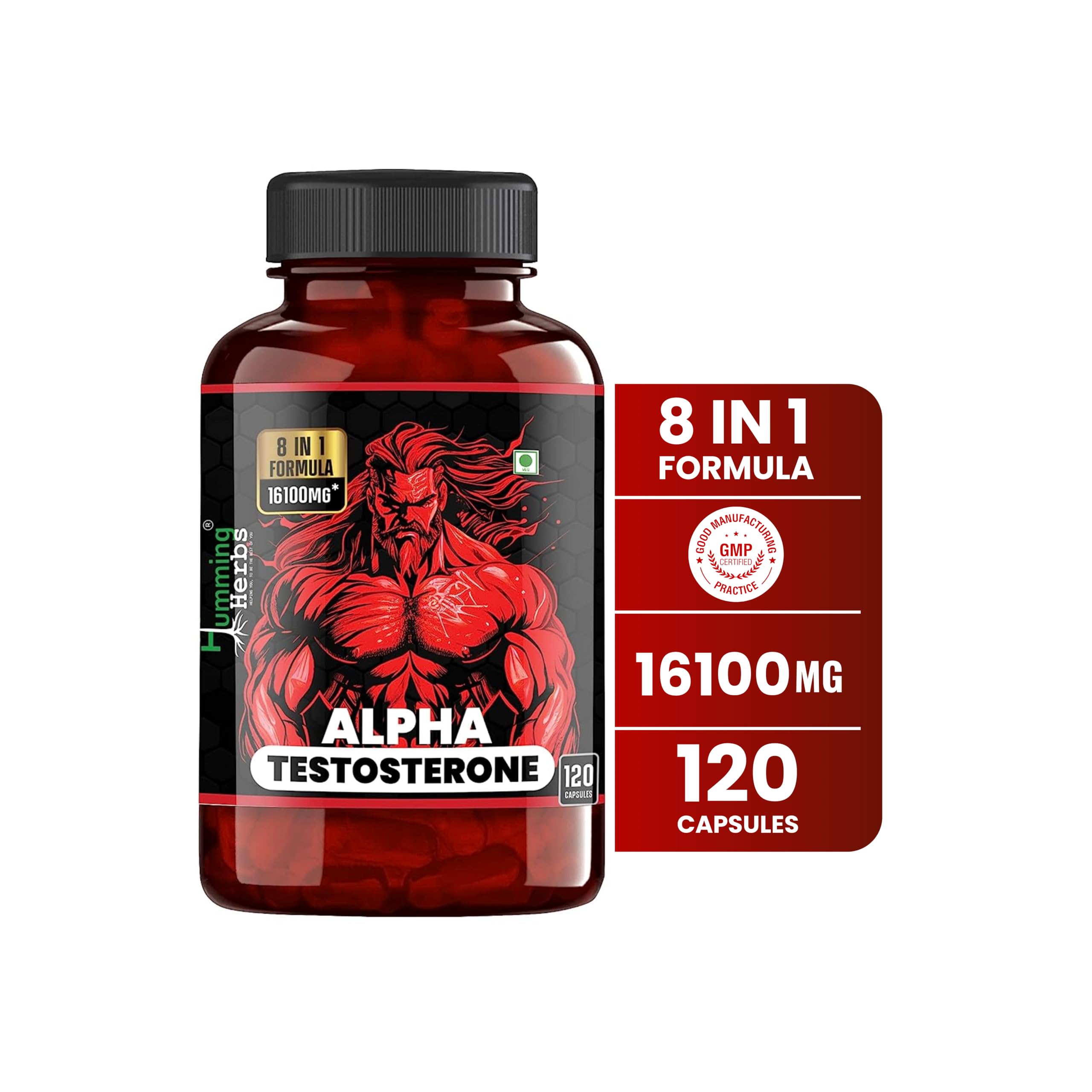 Humming Herbs Alpha Testosterone Supplement, 120 Vegan Capsules — Amazon image 3