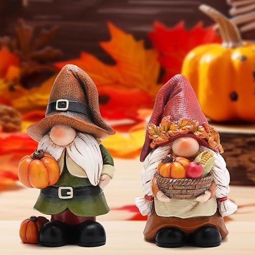 Vista 8 de Hodao Thanksgiving Pumpkin Decorations Gnome Elf Collectibles Home Decor Thanksgiving Pumpkin Gnomes Charming Fall Collectibles for Home Decor and