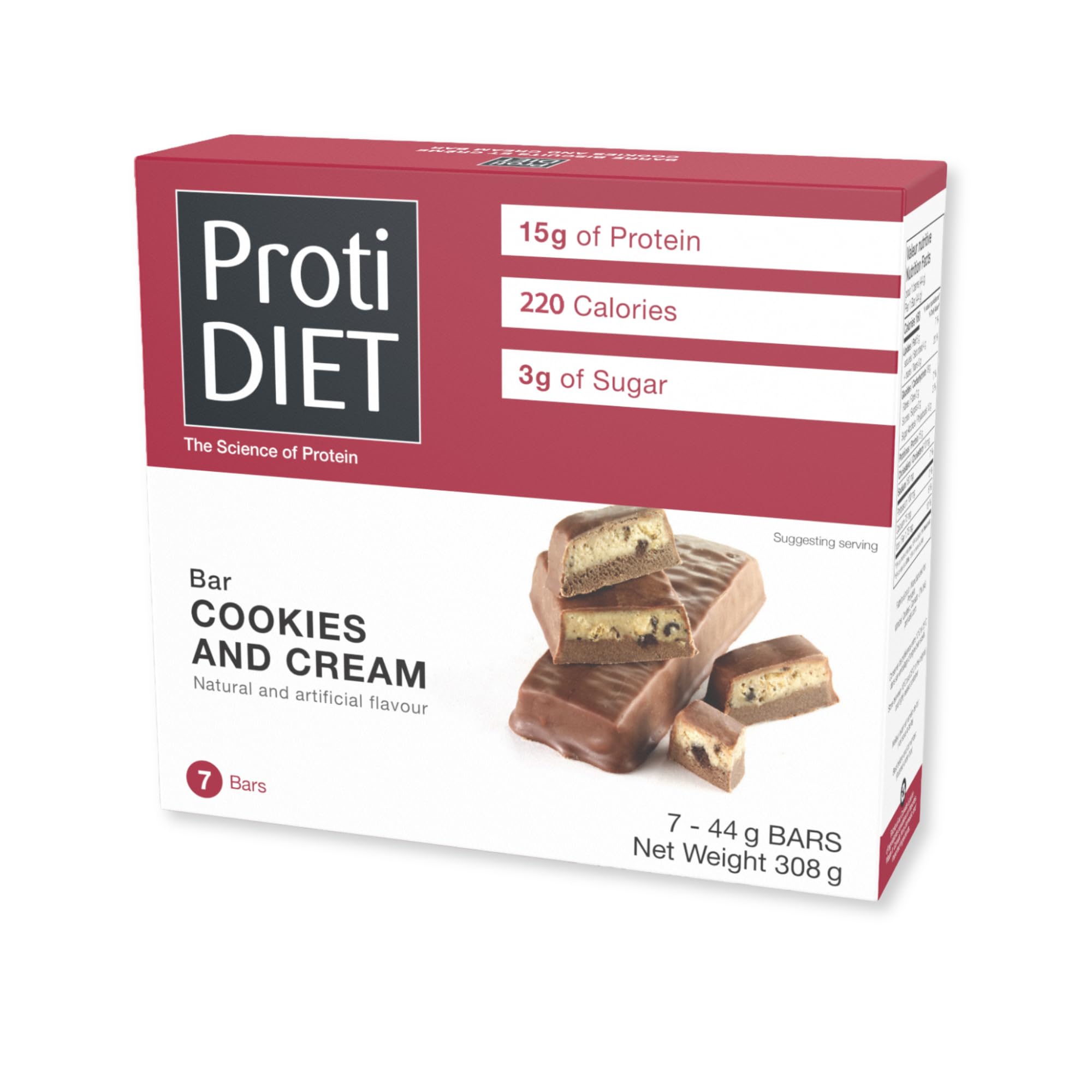 Cookies and Cream High Protein Bar - 15g Protein - No Trans Fat Meal Replacement Bars - Great Protein Snacks for Adults to Support a Busy and Active Lifestyle - 7 Protein Bars Per Box