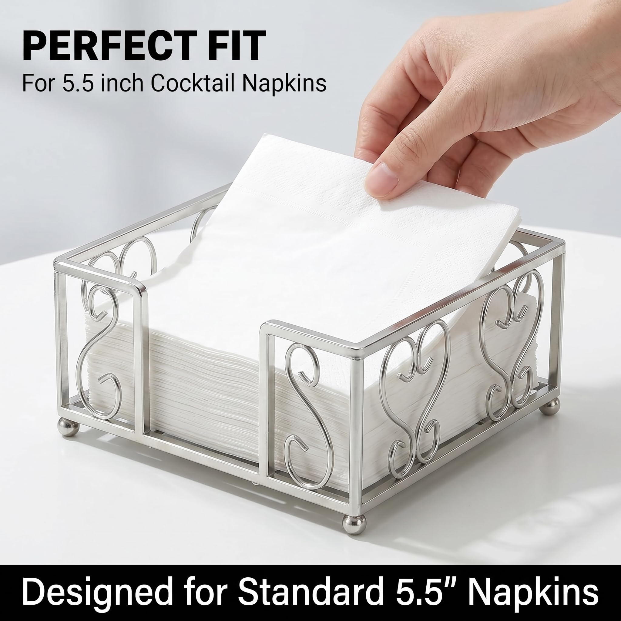 Servilletero de cóctel para bar, organizador plano para servilletas de cóctel y servilletas de bebidas, pequeños servilleteros para servilletas de papel, diseño resistente y pesado (5.5 x