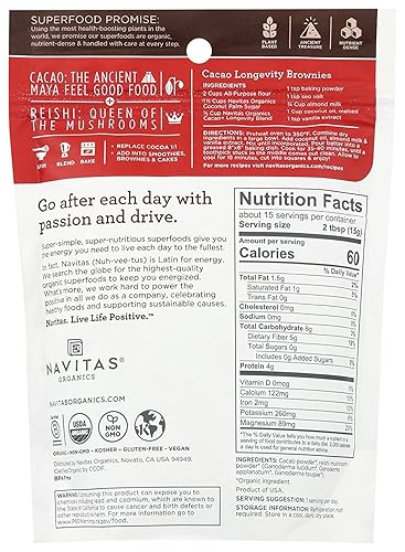 Miniatura 2 de Naviitas Naturals Superfood Blend Longevity Cacao Reishi Orgánico 8 onzas