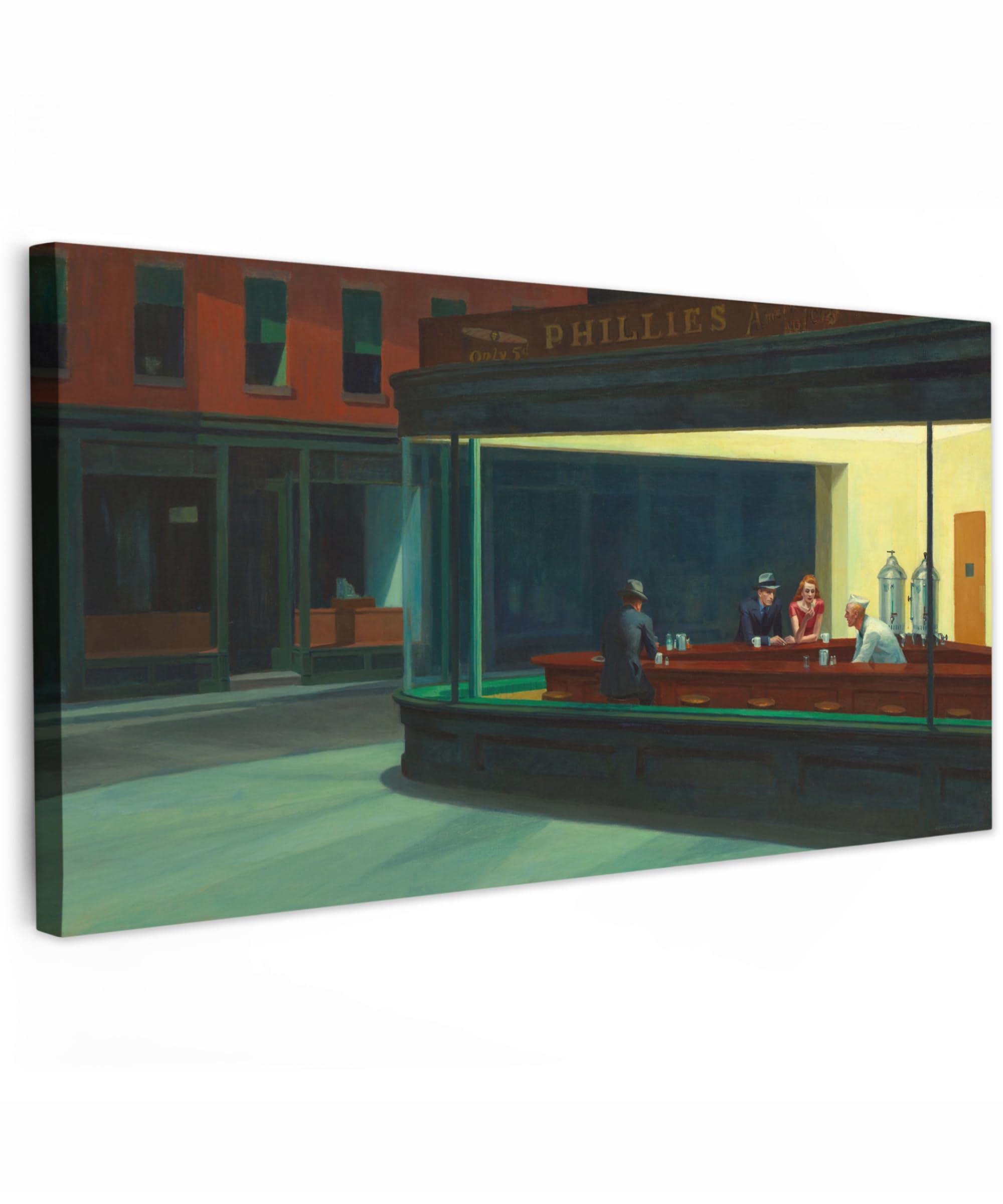 MuchoWow© Leinwand Bilder, Einzigartige Wanddeko mit Rahmen, Nighthawks