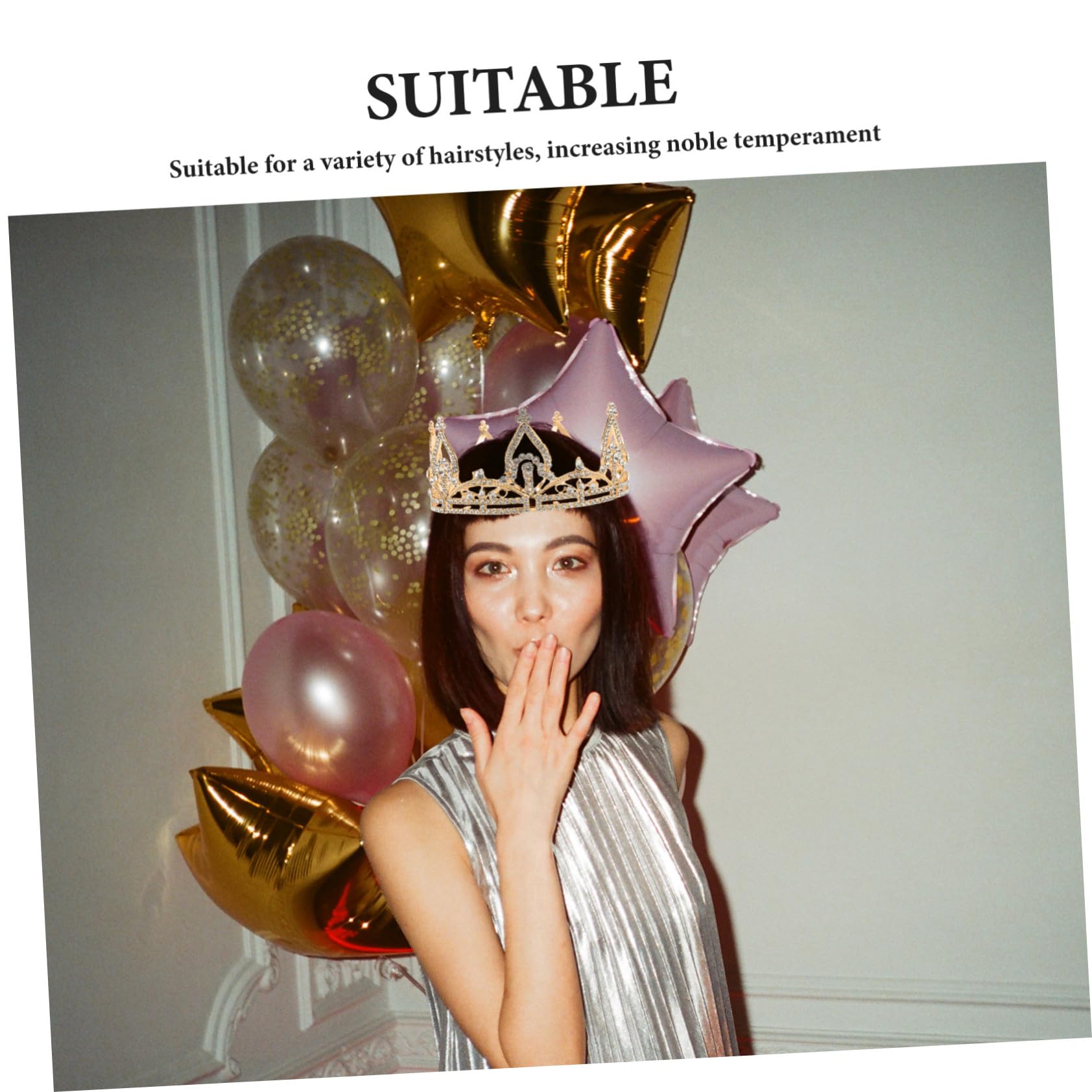 iplusmile Redonda Brillante para Novia con Diadema de Pedrería Tocado Elegante para Bodas y Fiestas Accesorio Femenino Estilo Princesa para Cumpleaños y Eventos Especiales
