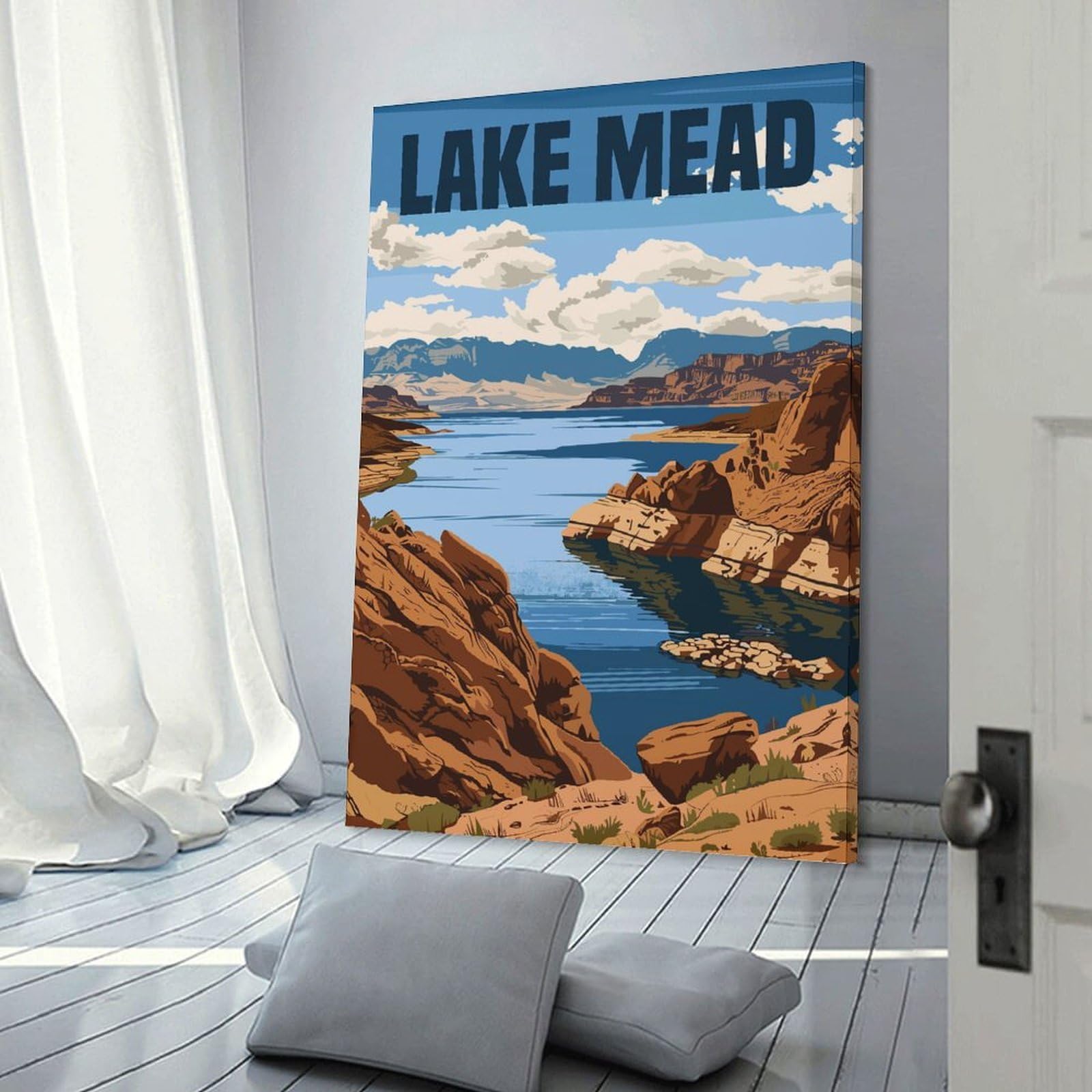 Junmoney Lake Mead National Recreation Area Wall Picture Print 20x30inch(50x75cm), for Corridors, Hallways Or Apartment Entries, Wall Decor to Refresh Empty Corners