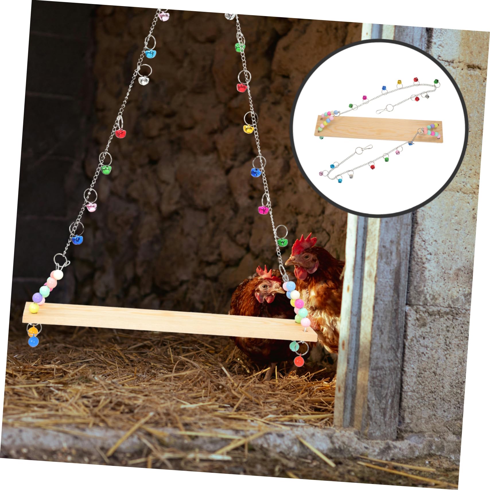 TOYANDONA Columpio de Madera para y Aves Perchero Resistente para Entrenamiento y Descanso Juguete Duradero para Gallineros y Pequeños