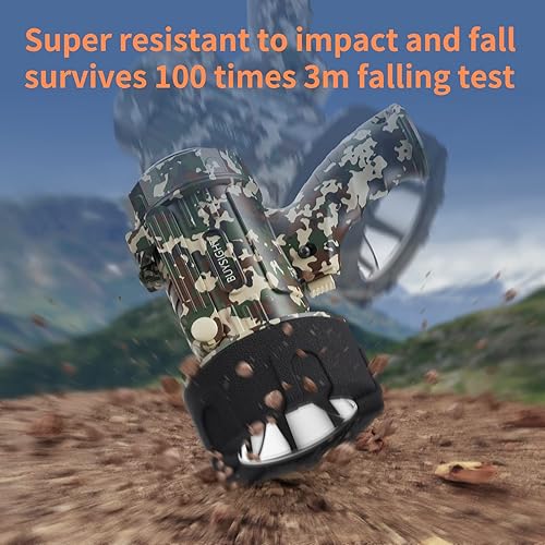 Miniatura 8 de BUYSIGHT Linterna recargable de 1000000 lúmenes, linterna impermeable de mano, reflector de caza con lente roja (camuflaje verde-COB)