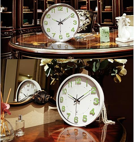 Miniatura 4 de ZZenSmot Reloj de pared moderno y luminoso silencioso de 14 pulgadas para cocina, dormitorio, oficina, sala de estar, decoración, plata, 15.7 x 15.7