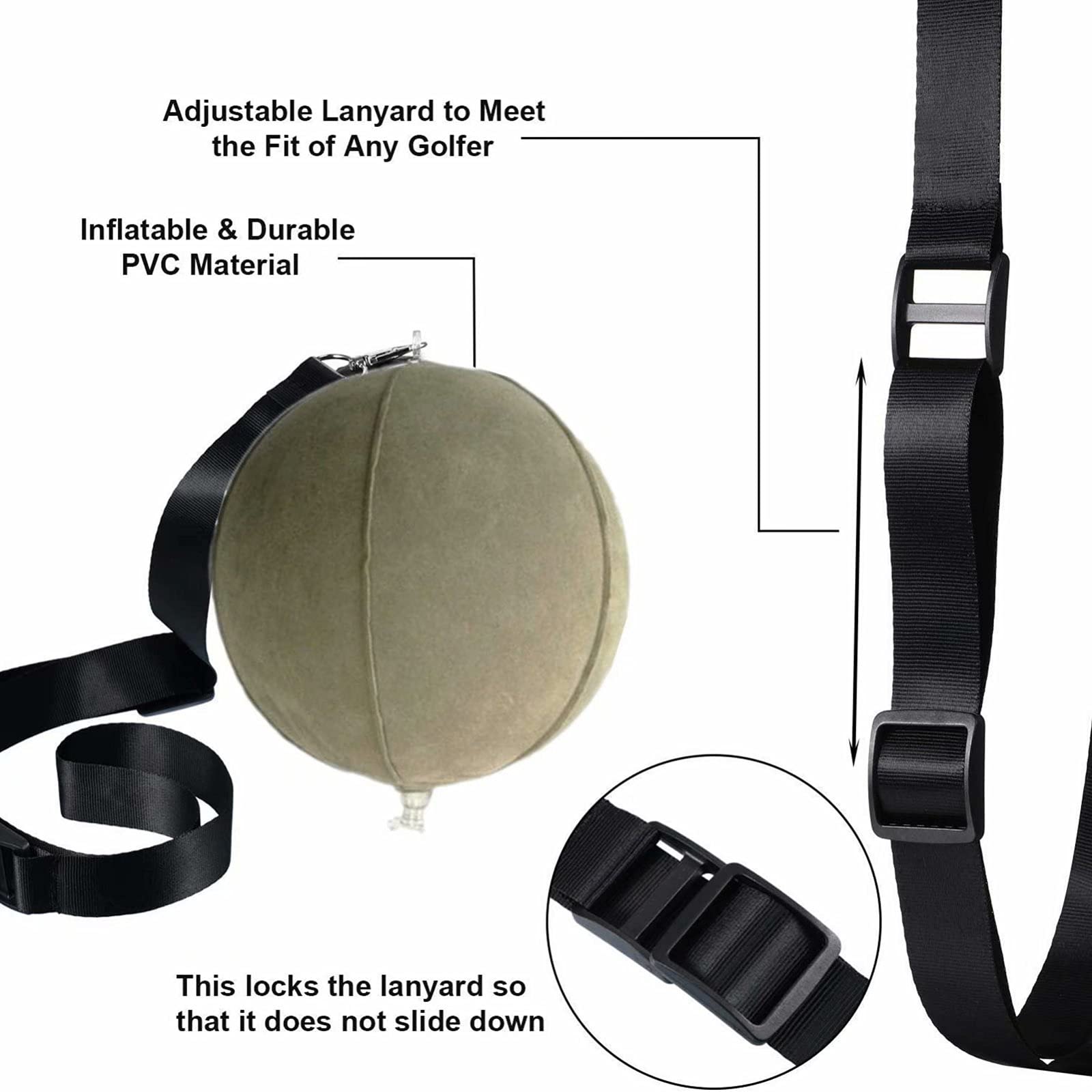 No Brand Golf Swing Training Aid Tool Swing Training Aid Ball Swing Trainer Tool Unisex Golf Posture Motion Correction Trainer for Beginner and Kid to Forming The Correct Muscle Memory,2 Pack